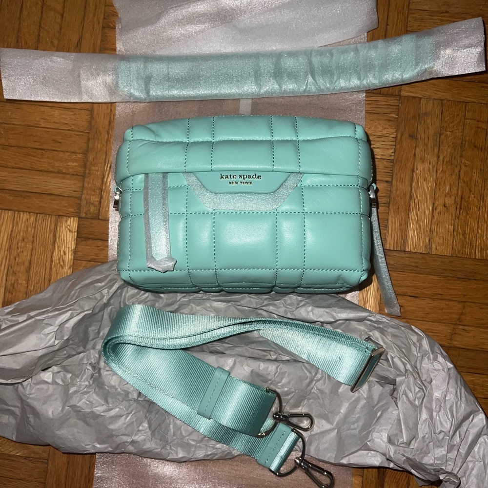 Kate Spade Mint Green Quilted Crossbody Bag